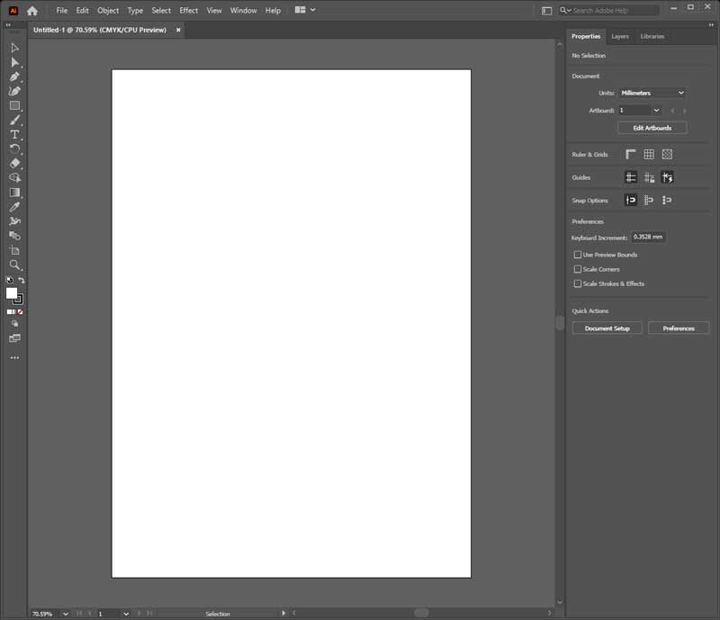 Document in Adobe Illustrator