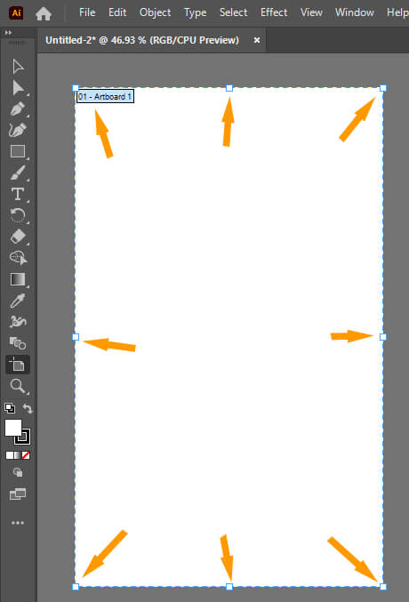 Adobe illustrator artboard size