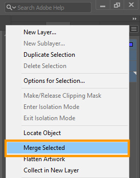 Merge Selected option