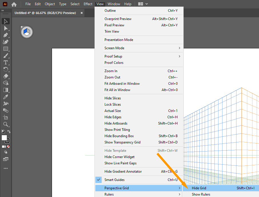 Delete a Perspective Grid in Adobe Illustrator CC