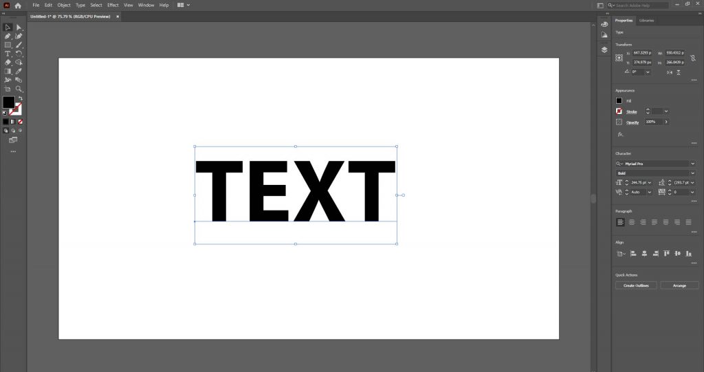 Adding text to the document