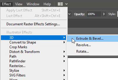 Extrude & Bevel Option in Illustrator