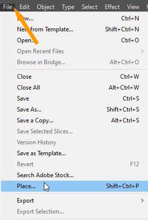 File Place Option in Adobe Illustrator