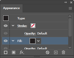 Fill Option in Appearance Panel