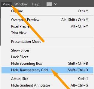 Show Transparency Grid Option in Illustrator