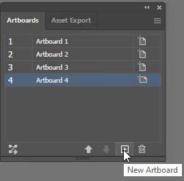 New Artboard option in Artboards Panel