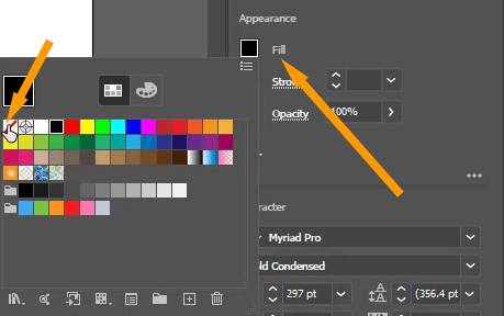 None Fill Color Option in Illustrator