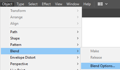 Object Blend Options in Illustrator