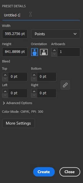 Preset Details Section