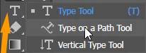 Type on a Path Tool option in Adobe Illustrator