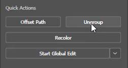 Ungroup Option in Illustrator