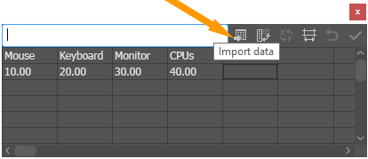 Import Data option