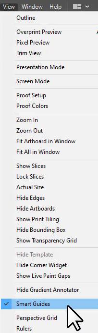Smart Guides option in View Menu