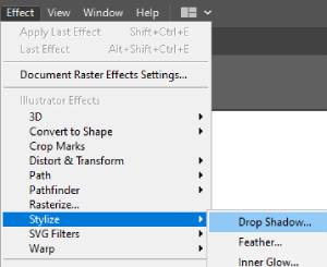 Effect > Stylize > Drop Shadow