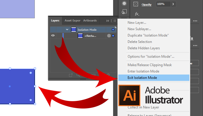 How to Get Out of Isolation Mode in illustrator