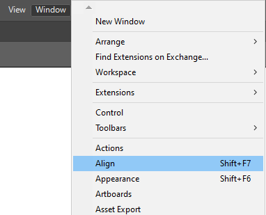 Align under Window menu