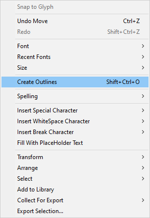 Create Outlines option