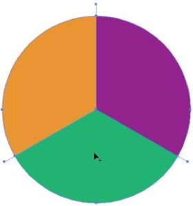 illustrator download circle divided into three parts