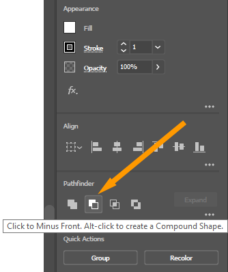 Minus Front option in Pathfinder section