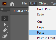 Paste in Edit menu