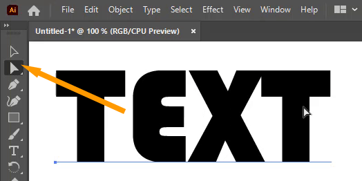 Select Text by Direct Selection Tool