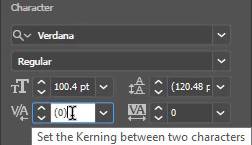 Add kerning between two characters
