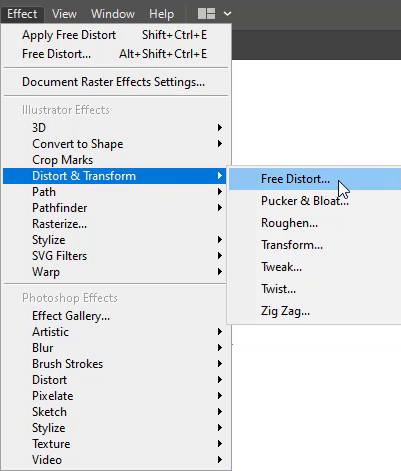how to free distort text in illustrator