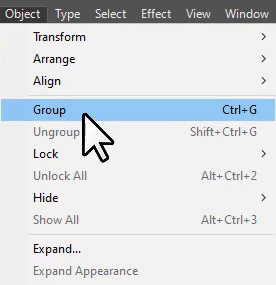 Object > Group