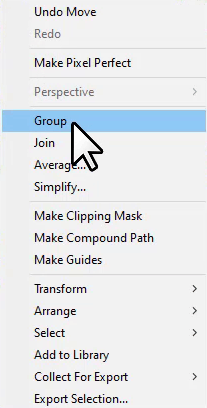 Right click > Group