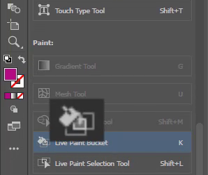 Add Live paint bucket tool