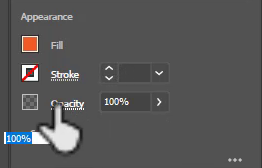 Click once on Opacity