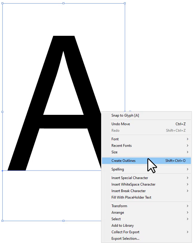 Create Outlines of Selected Text