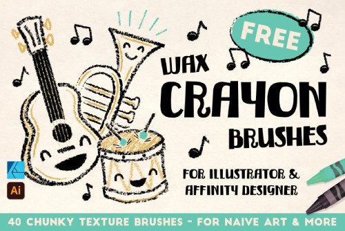 FREE Wax Crayon Brushes in Illustrator