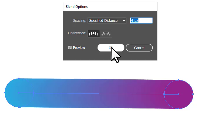 specified distance blend