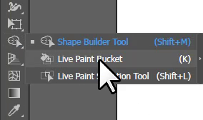 Live Paint Bucket Tool in Illustrator