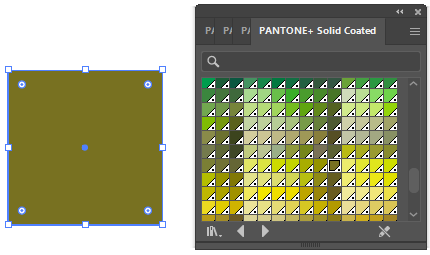 pantone color added to shape